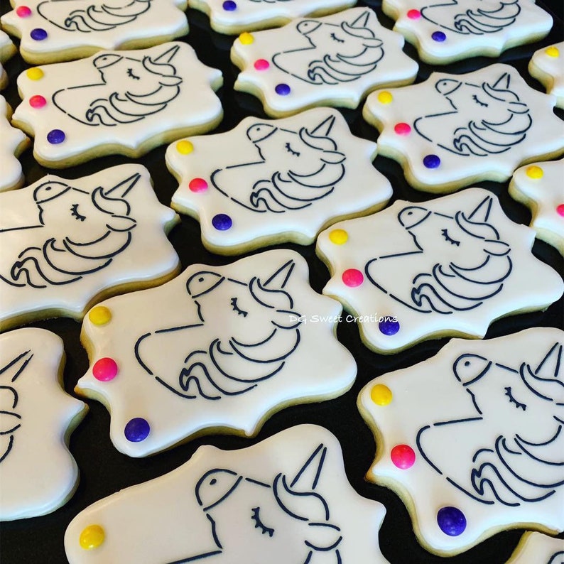 Paint Your Own Unicorn Cookie PYO Cookie Unicorn Cookie Etsy