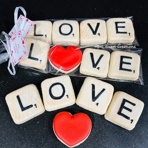 Love Tile Cookies - Valentine&#39;s Day Cookies - 12 Sleeves