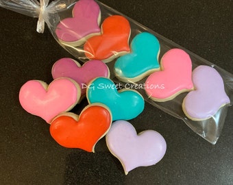 Mini Heart Shaped Cookies - Valentine's Day Heart Cookies - 12 Sleeves
