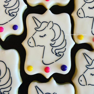Paint your own Unicorn Cookie - PYO Cookie - Unicorn Cookie - 12 Cookies