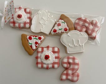 Mini Pizza Pasta Themed Cookies - 12 Sleeves