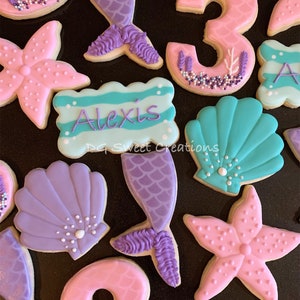 Mermaid Cookies - Customizable - 12 Cookies