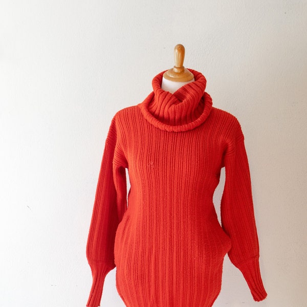 1960s-70s Vermillion Sweater Dress