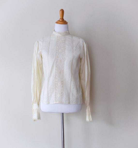 Vintage Edwardian Lace Stripe Blouse