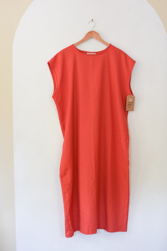 Vintage 1990’s Linen Sleeveless Shift Dress Hot Co