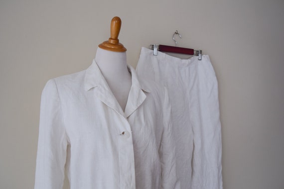 Vintage White Linen Pan Suit Set
