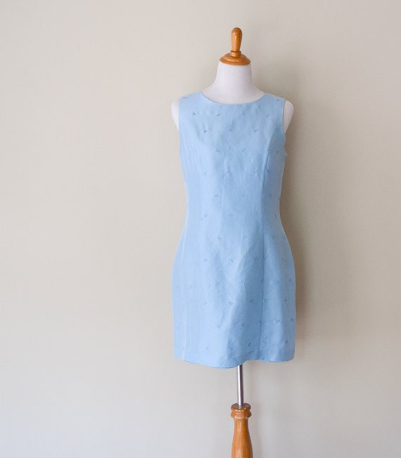 baby blue silk dress