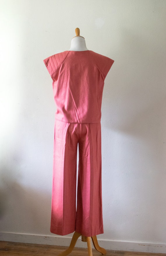 Vintage 1970’s 1980's Pure Silk Pink and Teal Fra… - image 7