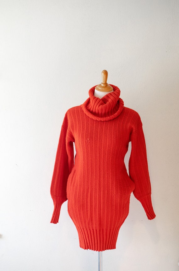 1960s-70s Vermillion Sweater Dress - Gem