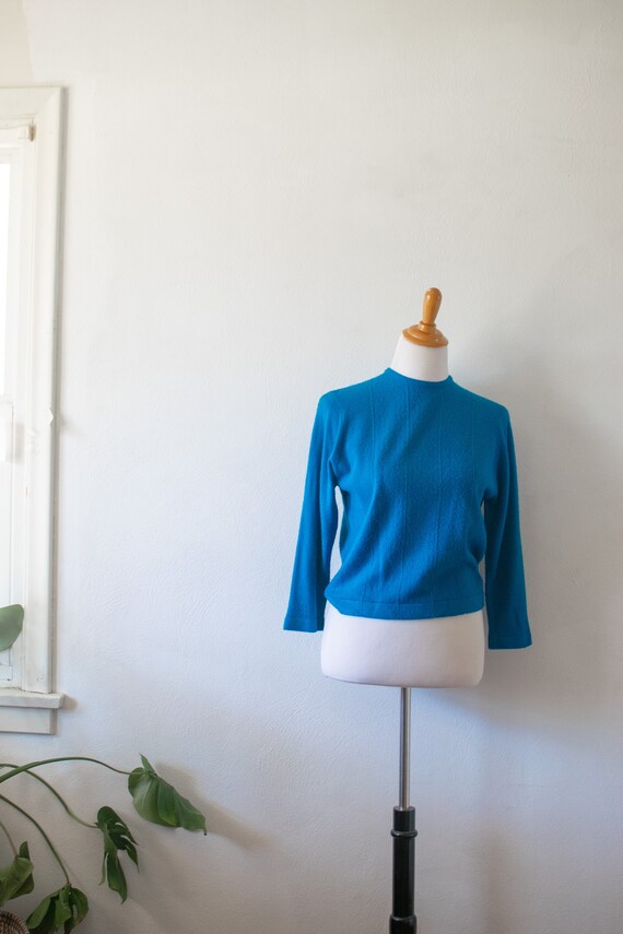 Vintage 1960's Cobalt Talbots Taralan Sweater / Br