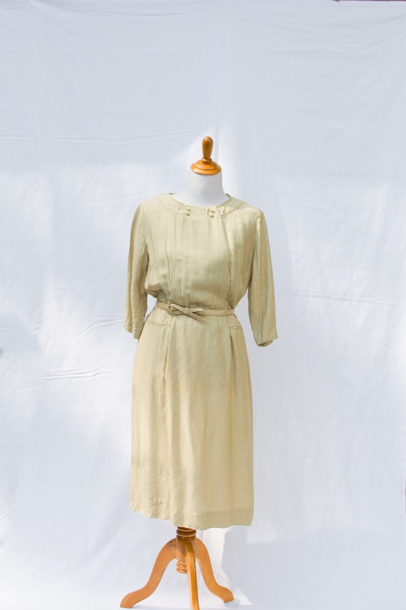 1940's-50's Lady Franklin Silk Dress