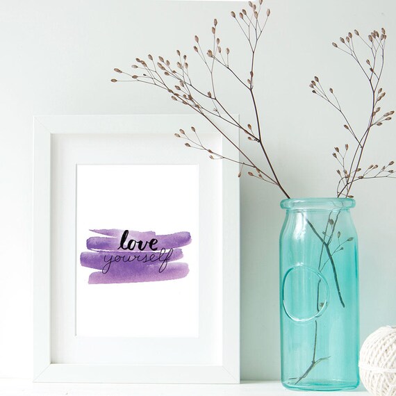 Motivational Purple Positive Quote Poster Wall Studio Bedroom Home Decor Handlettered Script Pop Song Quote Justin Bieber Quote