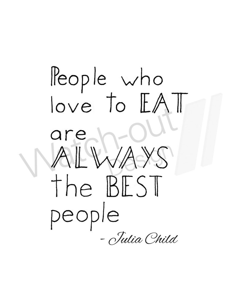 Affiche imprimable pour cuisine en anglais Citation Julia