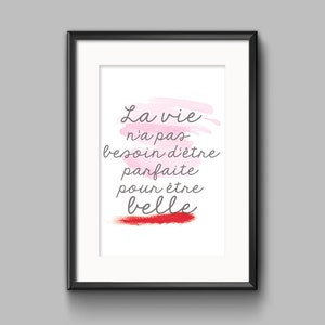 Rosa-grau-rotes positives Zitat-Poster, positives typografisches Zitat, motivierende Zitat-Wanddekoration, Frauengeschenk