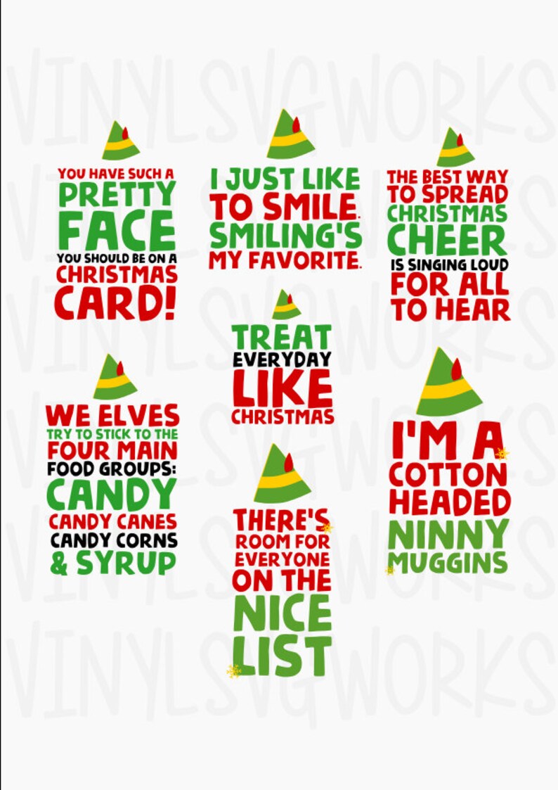 Elf Movie Quotes SVG FILE PACK - Etsy
