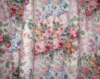 Cottage Lane Vintage Ralph Lauren Curtain Panels Roses On Mint Etsy