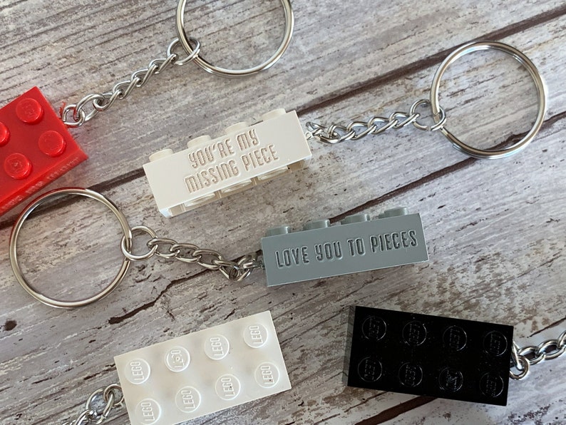 Custom Lego Brick Keychain Engraved Name Personalize Etsy