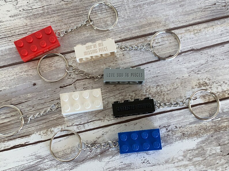 Custom Lego Brick Keychain Engraved Name Personalize Etsy