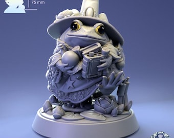 Frog Wizardess Ribbitta Tomatina | DnD/Table Top Mini | Pepunki Creatures