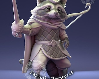 Raccoon Ranger | DnD/Table Top Mini | Pepunki Creatures