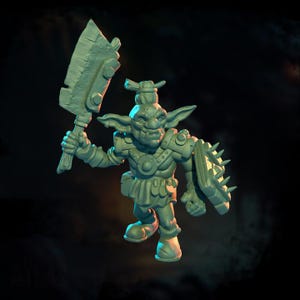 Goblin with Axe and Shield | DnD/Table Top Mini | Monster Atlas