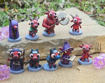 Miniaturas pintadas de Kobold rojo / Miniaturas de DnD/de mesa / Manualidades de aventuras familiares encontradas