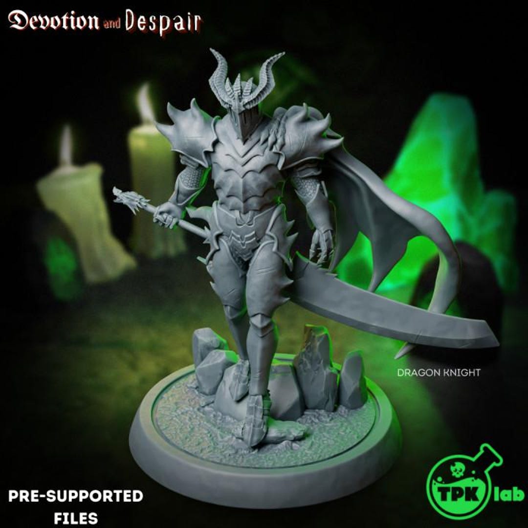 Knight Mini Lab Dragon Knight | Dnd/table Top Mini | TPK Lab Miniatures - Etsy