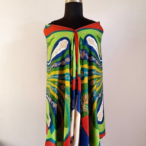 Light Weight Multi Color Soft Pashmina Wool Hand Embroidered Shawl Digital Print Paisley Pattern Shawl Gift for her Birthday Gift
