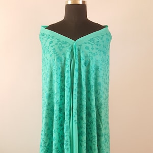 Sea Green Cashmere Wool Embroidered Shawl Indian Tapestry Cashmere Wool Shawl Embroidered Scarf Mexican Rebozo Piano Shawl Gift for Her