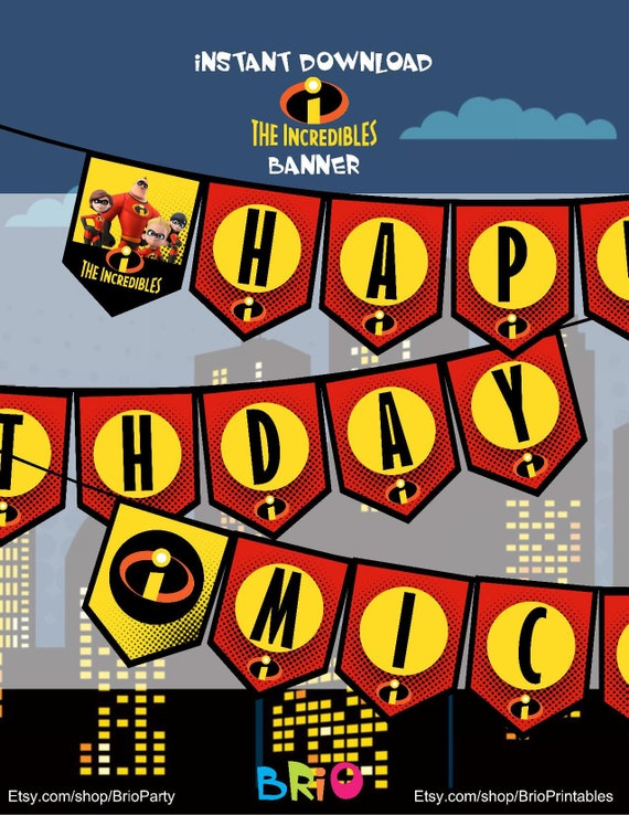 Incredibles Birthday Party Incredibles Party Decoration Etsy