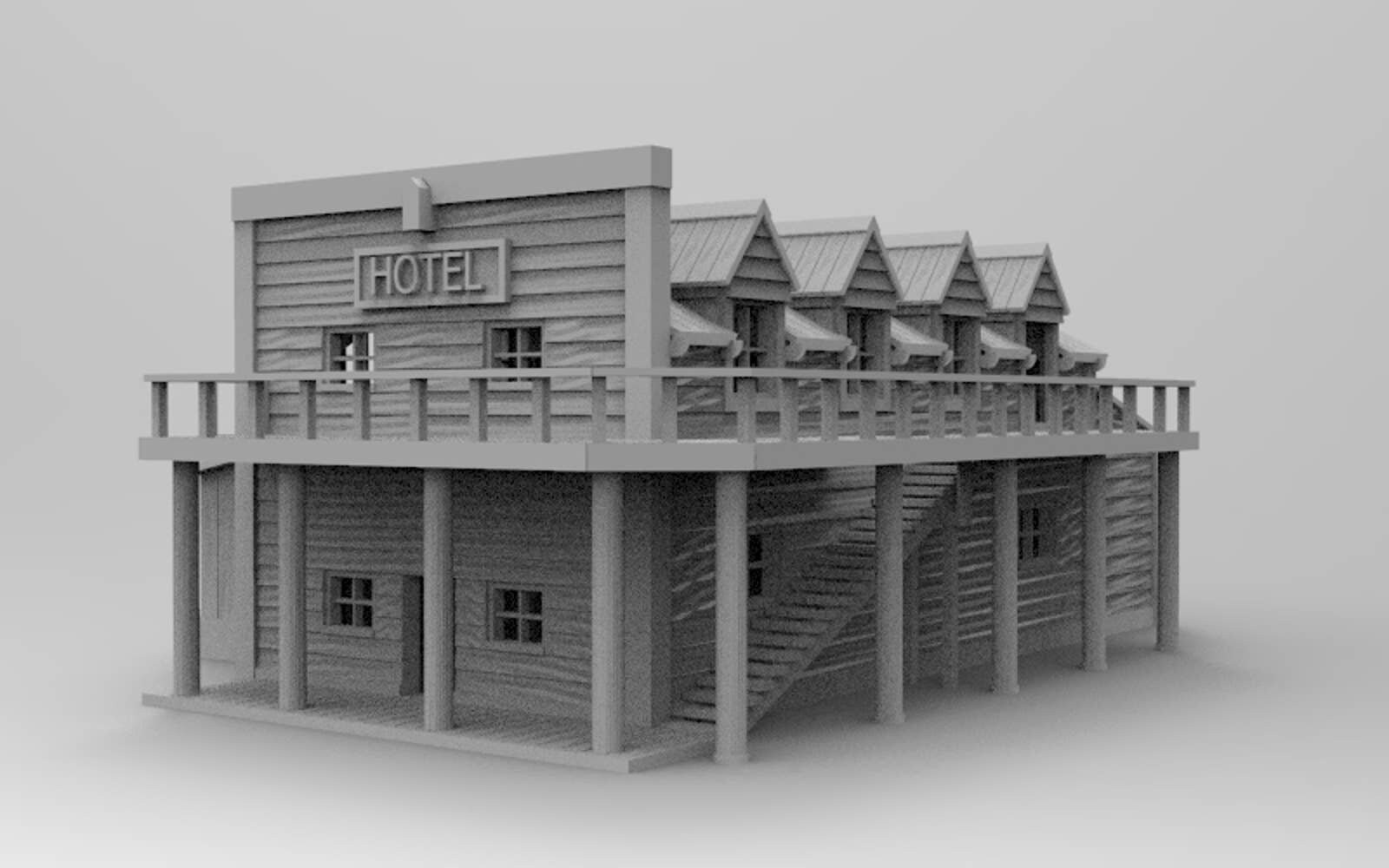 Wild West Hotel by WOW Buildings 1/160th N Scale 3D Print - Etsy