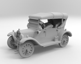 1/87 HO 1924 Ford Model T Tourier  Printed in Clear Resin
