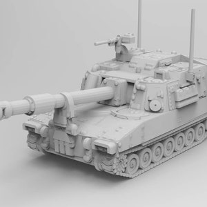 1/87 HO Scale  - Military M109 Paladin - Printed in High Resolution Clear Resin