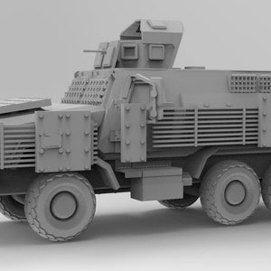 1/87 HO Scale - Military - 6x6 MRAP - Printed in High Resolution Clear Resin
