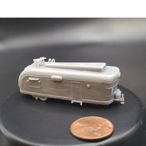 N Scale 1/160 1950s retro style Travel Trailer Mobile Home Printed in Clear Resin