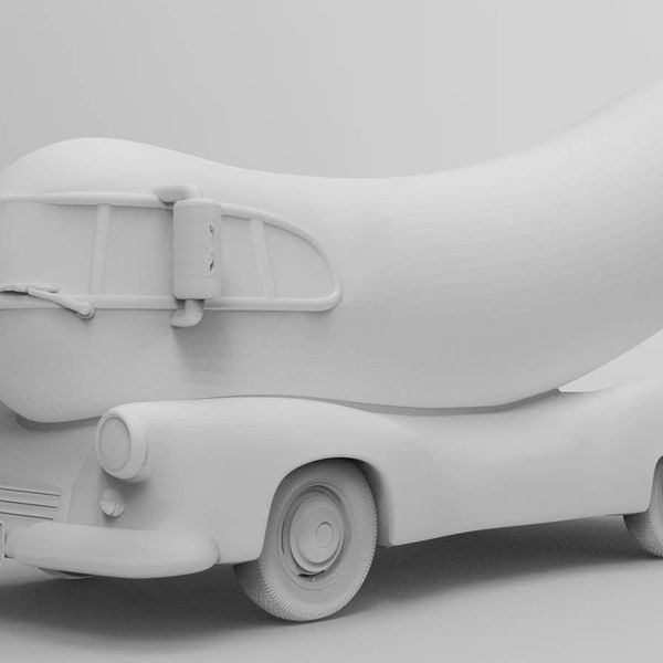 HO Scale 1/87 Wiener Mobile Hot dog car Impreso en Resina Transparente