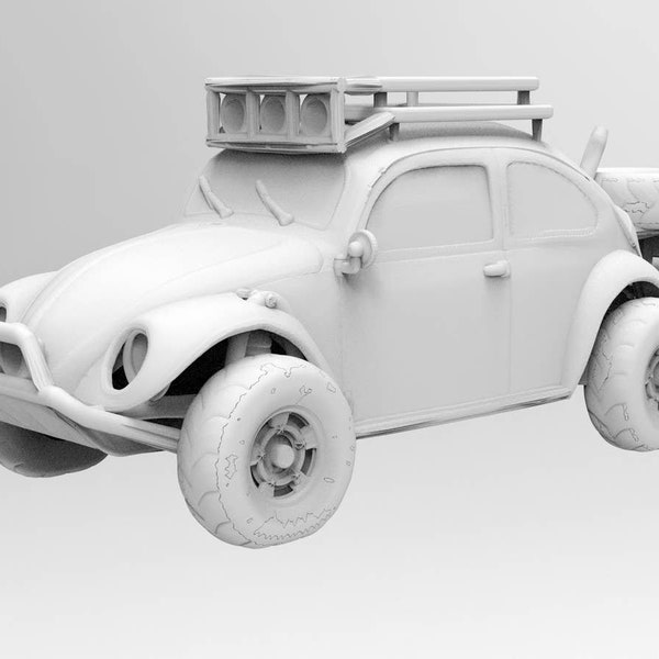 1/160 N Scale - Off Road - Baja Bug - Printed in High Resolution Clear Resin