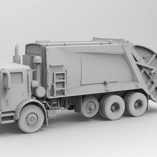 1/87 Ho Scale - Mack Garbage Trash Truck  - Printed in High Resolution Clear Resin