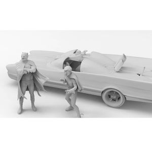 HO Scale 1/87 1960s BatMobile with Figures Printed in Clear Resin