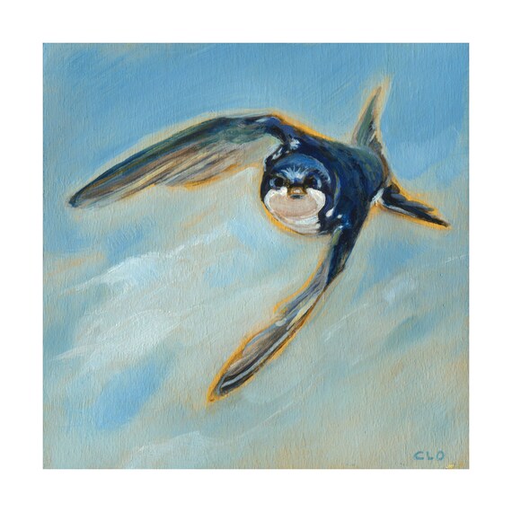 Oiseau Art Print Impression Dart Hirondelle Petit Oiseau Peinture Art Mural Oiseau Oiseau Peinture Oiseau En Vol Décor Doiseaux Bureau Decor