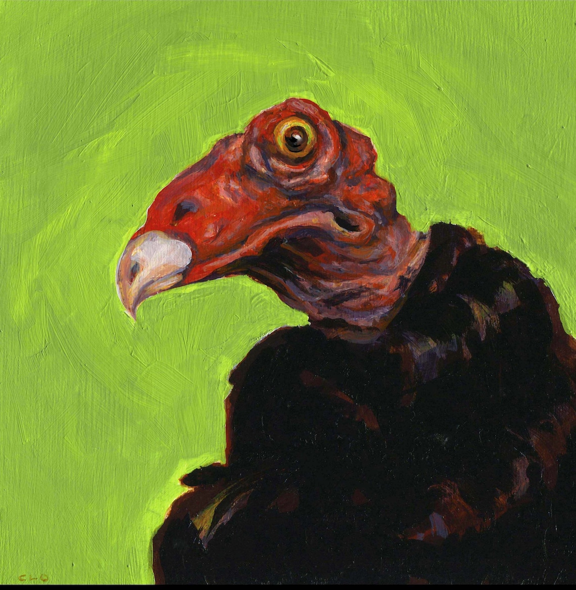Turkey Vulture Art Print Bright Unique Halloween Art Etsy