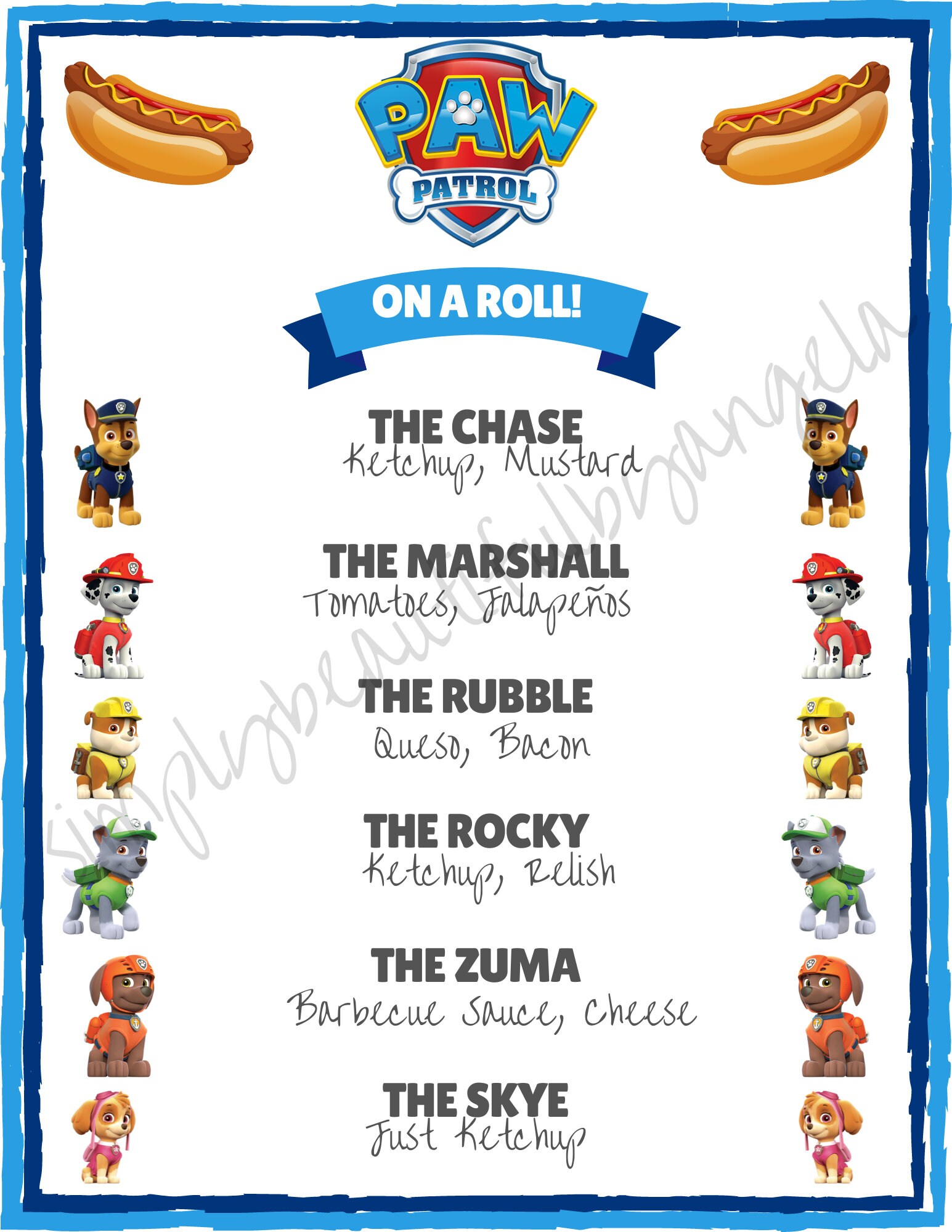 Paw Patrol Food Labels - Etsy Canada
