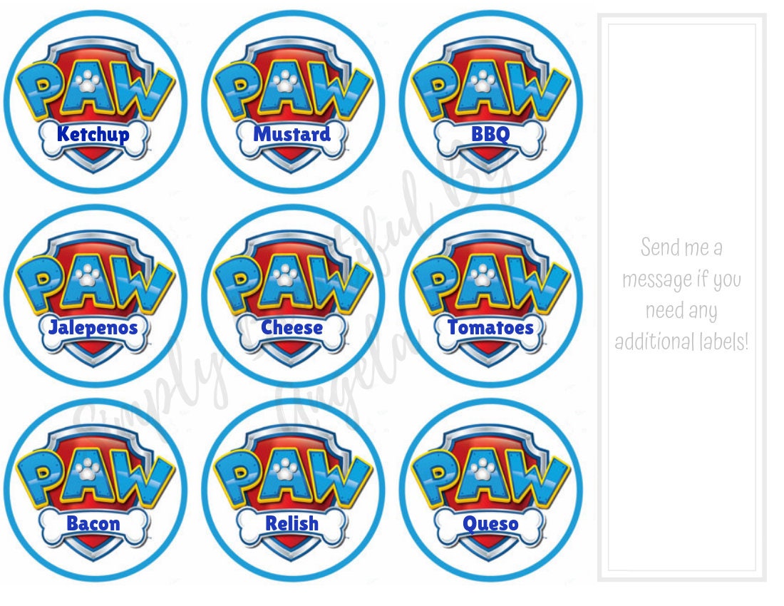 Belyse Skadelig Begå underslæb Paw Patrol Logo Party Food Labels | Etsy