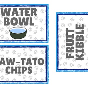 Puppy Paw Party Food Labels