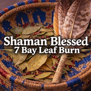 Native American Shaman Blessed 7 Bay Leaf Burning — Sacred Ash Combination Release — Set Your Intentions