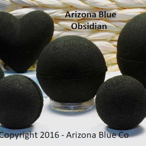 Obsidian Bath Bombs, Darker Than a Demon's Soul, Best Seller! Vegan Bath Bomb, Soft Skin, Amazing Black Bathwater, From Arizona Blue!