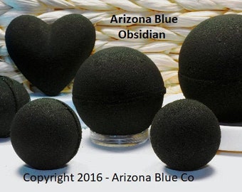 Obsidian Bath Bombs, Darker Than a Demon's Soul, Best Seller! Vegan Bath Bomb, Soft Skin, Amazing Black Bathwater, From Arizona Blue!