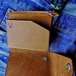 Cartera ORIGAMI minimalista de piel fina con dos cierres a presión, para llevar todo, estilo EDC, fina y minimalista, ideal como regalo para hombre, mujer, hermano o padre, 1,8 mm de grosor.