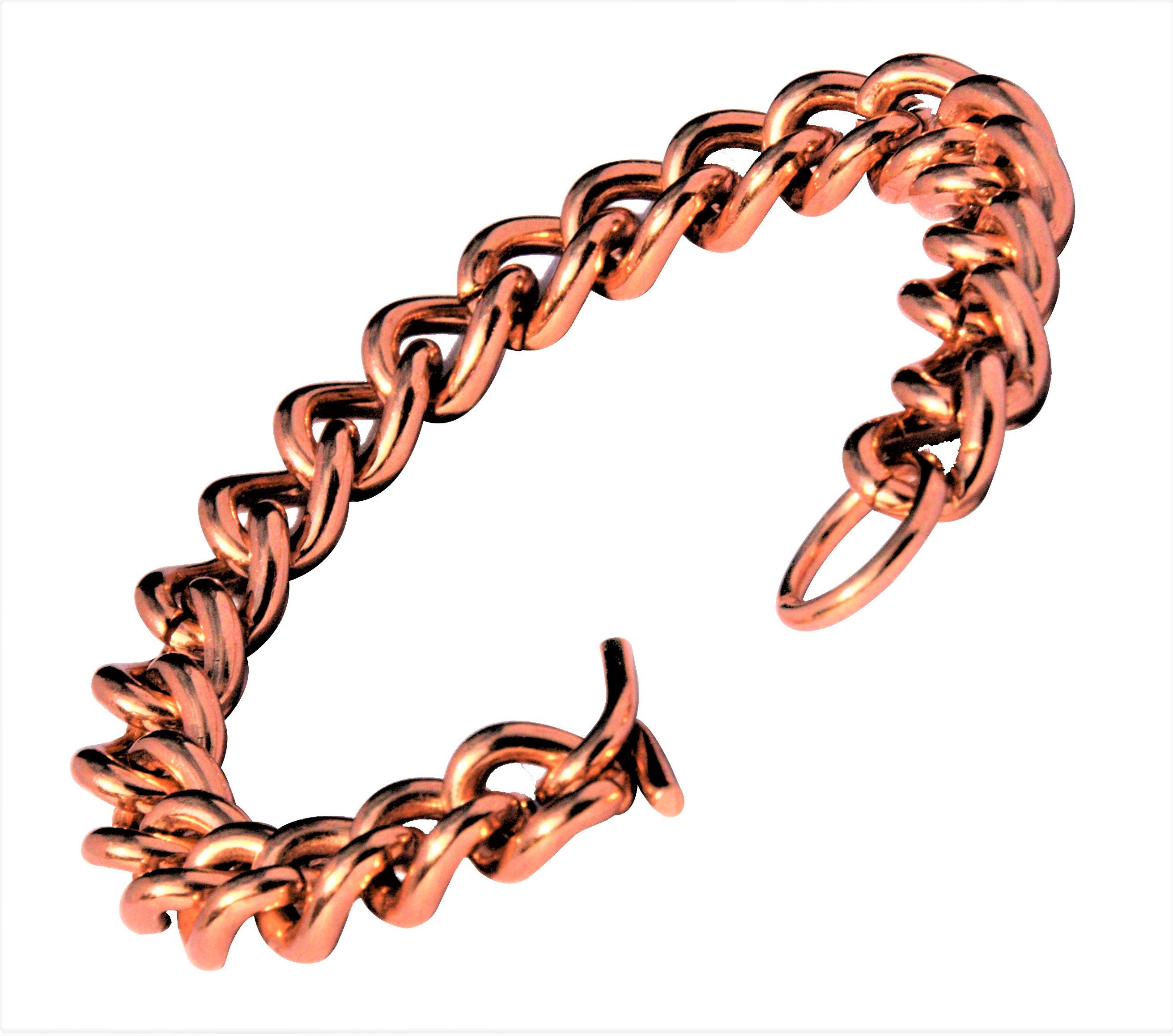 Non Solid Copper Men's Chain Link Bracelet With Gift Option
