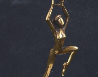 Dancer Sculpture on Howlite base by Leaanne Hartman in Golden Bronze /modern/